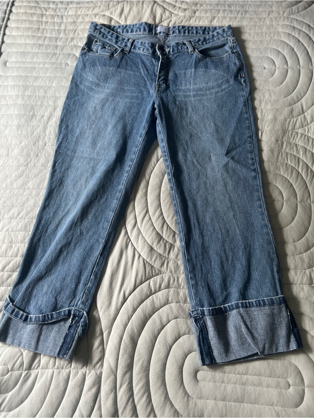 Steve & Barry's Medium Blue Cuffed Ankle Jeans
